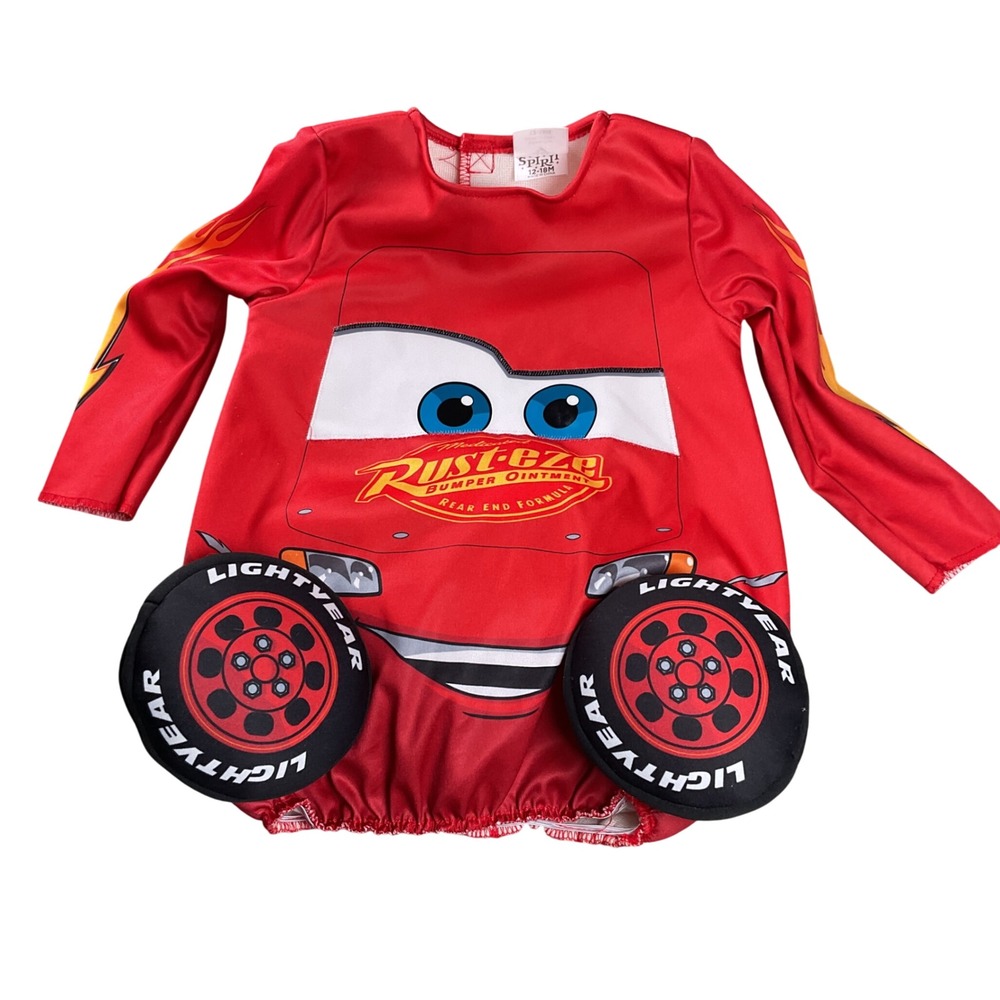 Spirit Halloween Lightning McQueen Costume Baby 12-18M Red Disney Pixar Cars